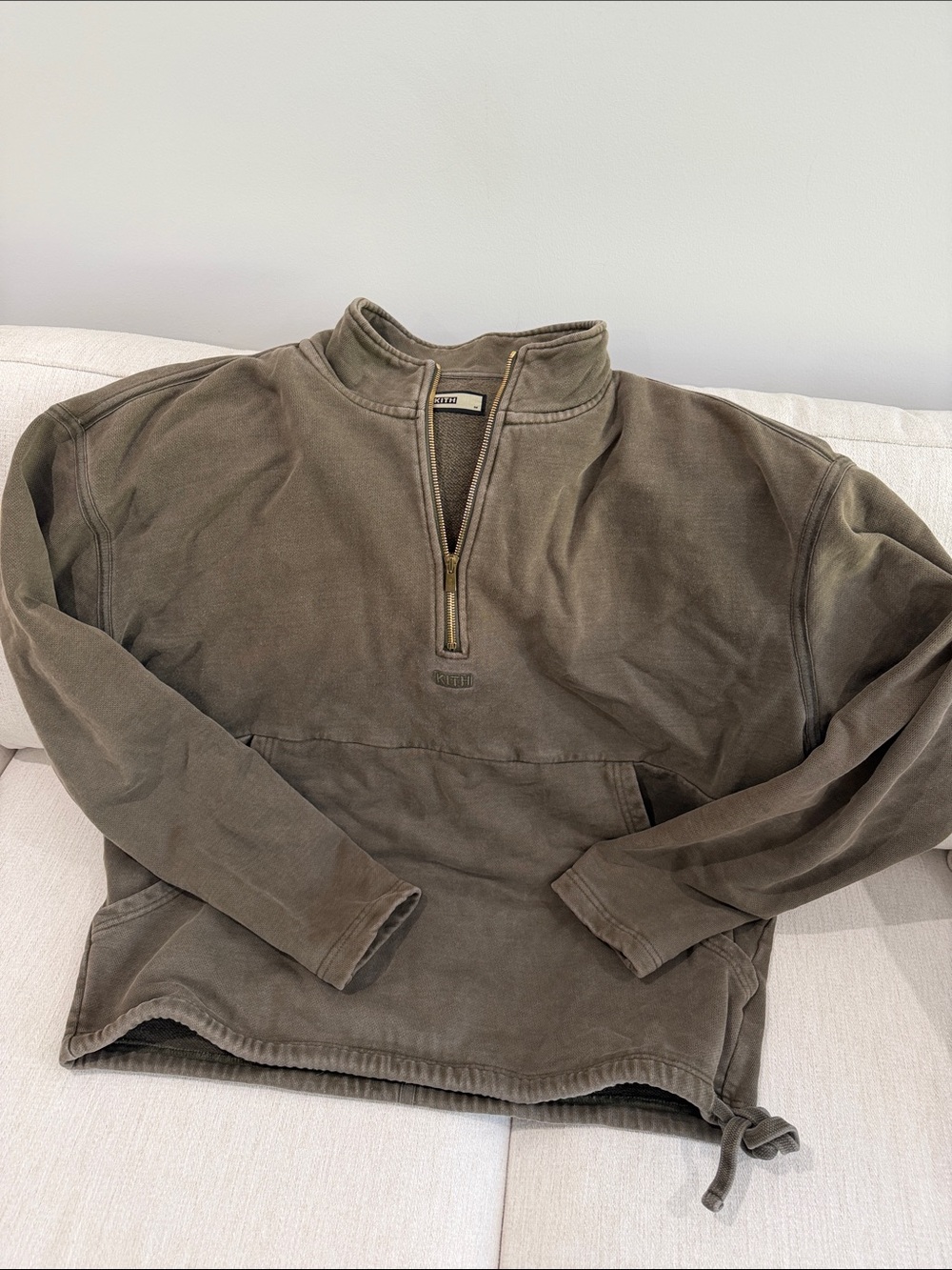 Men's Olive Quarter-Zip Kith Pullover Sweater